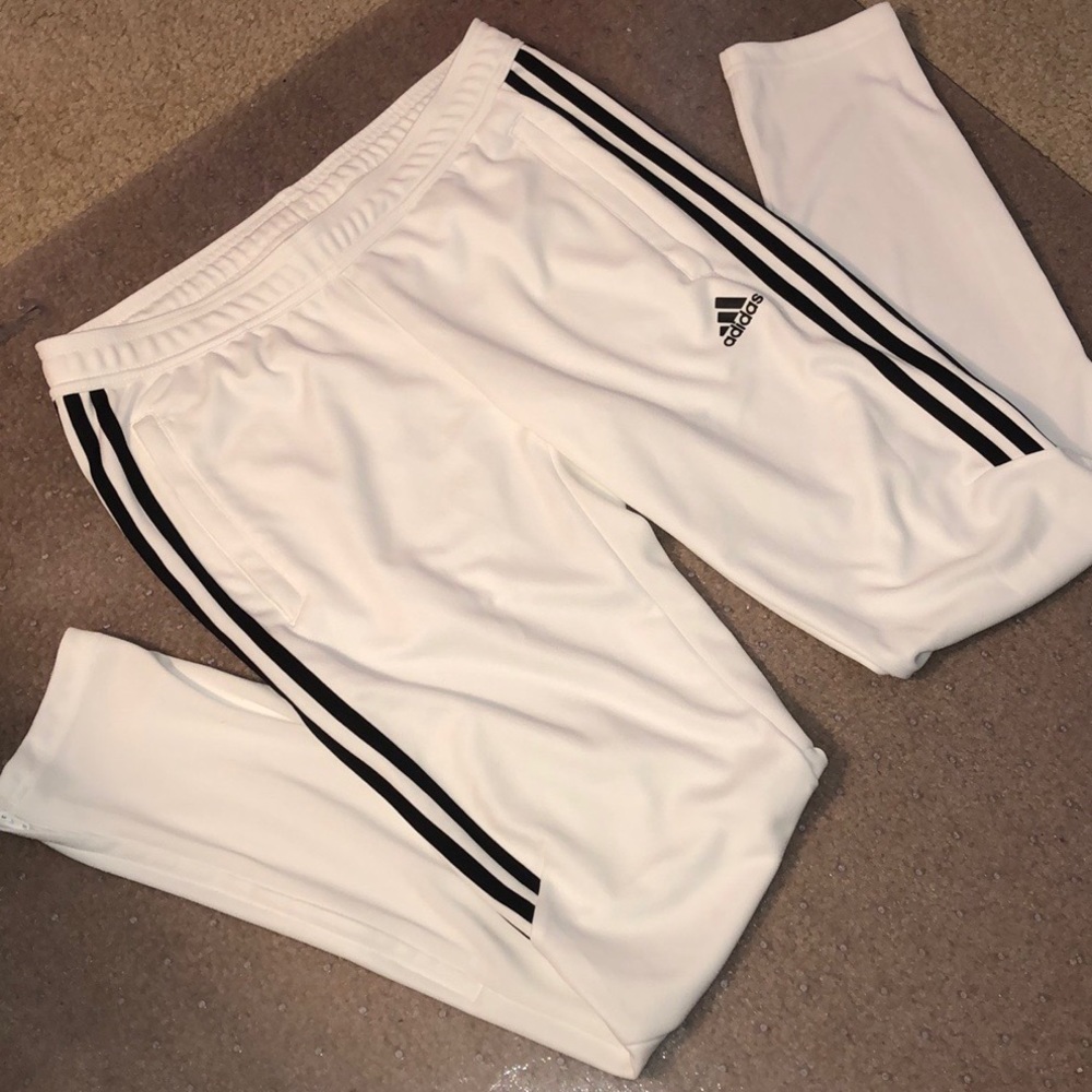 Adidas white and black joggers